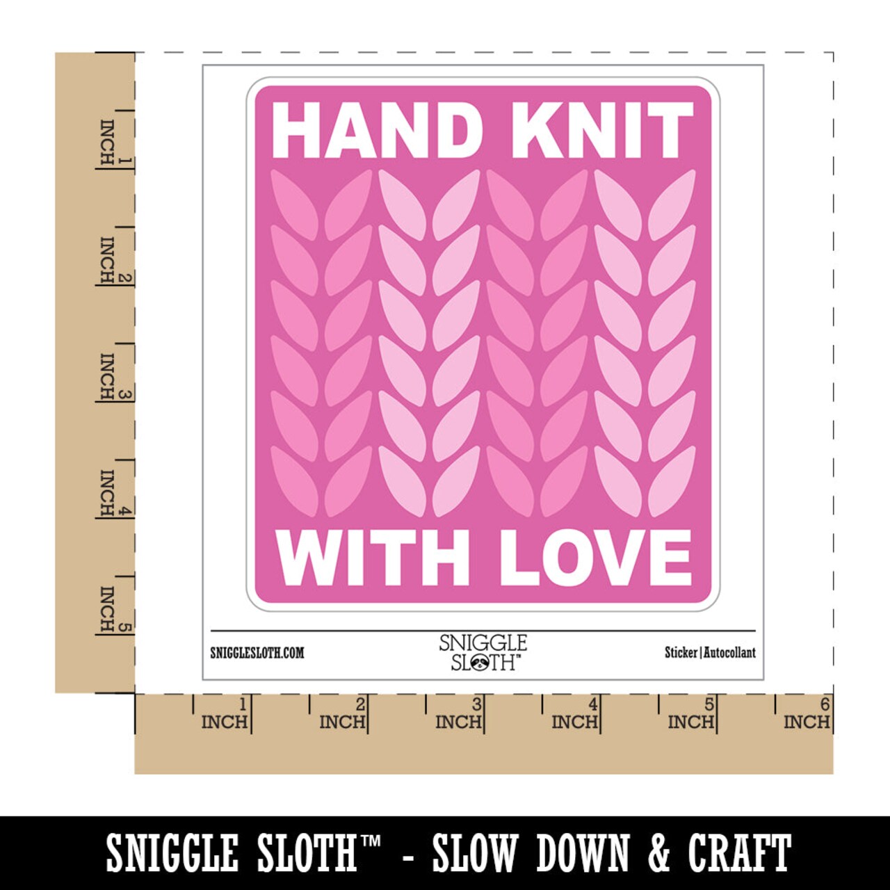 Hand Knit with Love Knitted Yarn Waterproof Vinyl Phone Tablet Laptop Water Bottle Sticker Set - 5 Pack